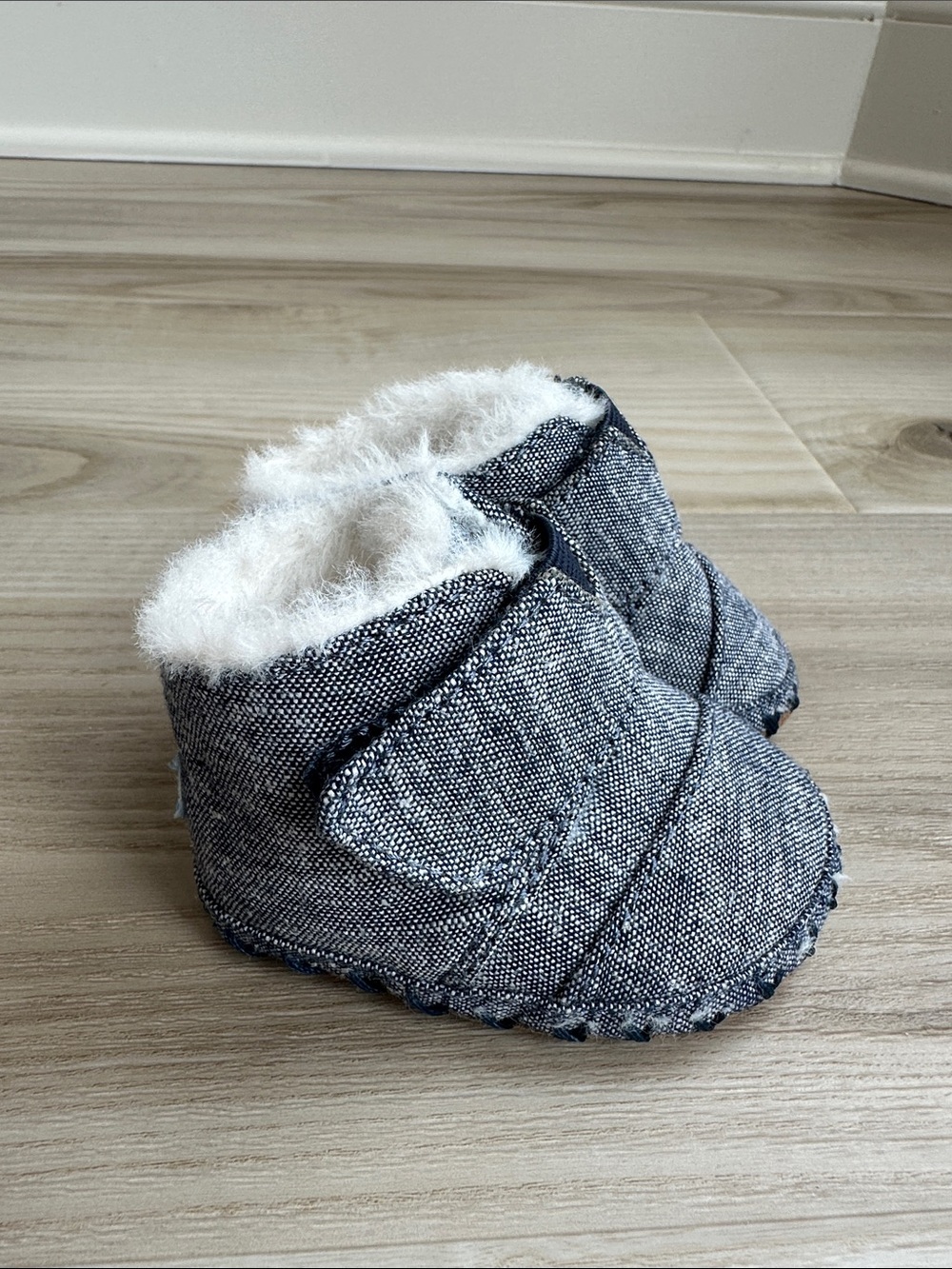 Toms White Faux Fur Lined Baby Slip-On